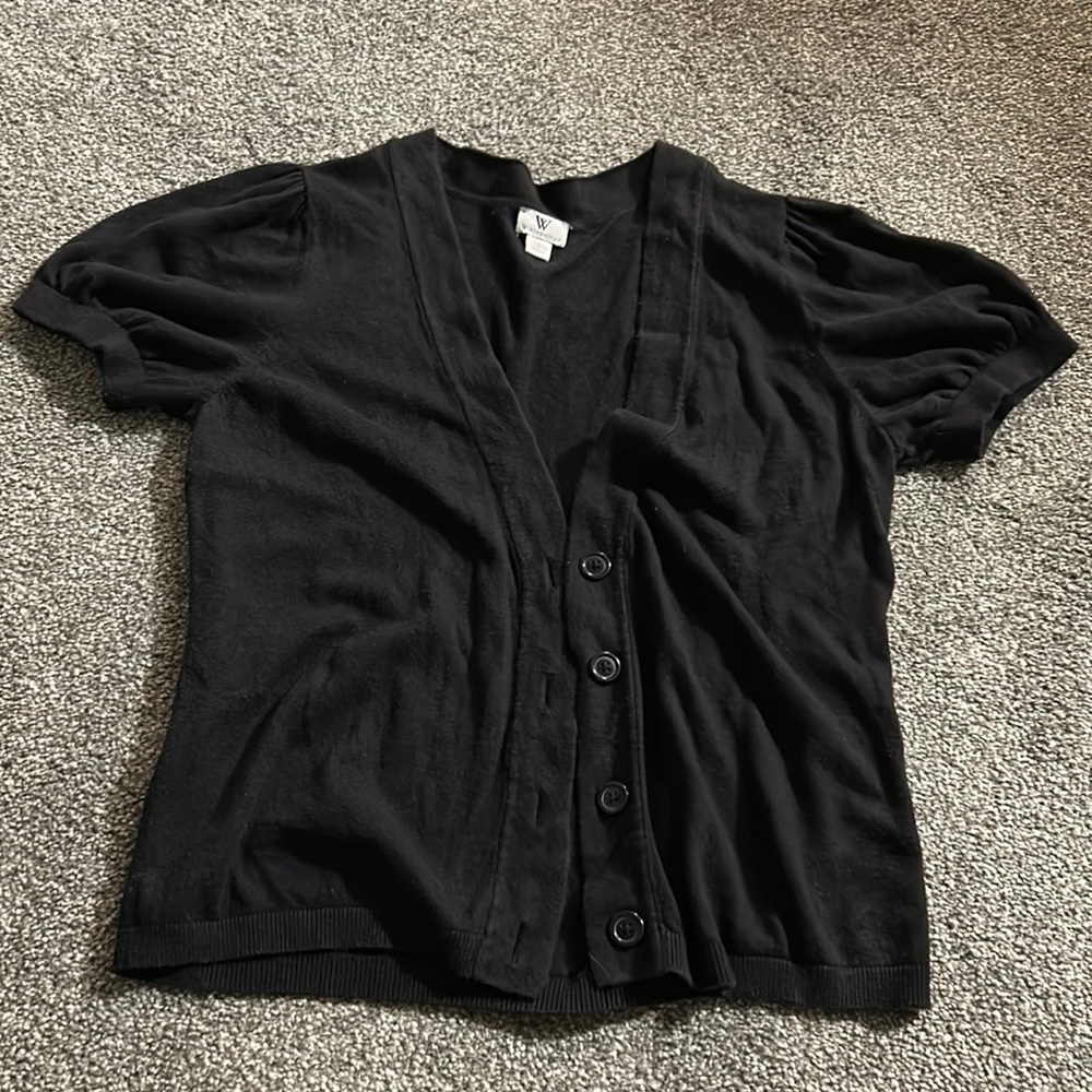 Worthington size Large Puff Cardigan Short- Sleeve